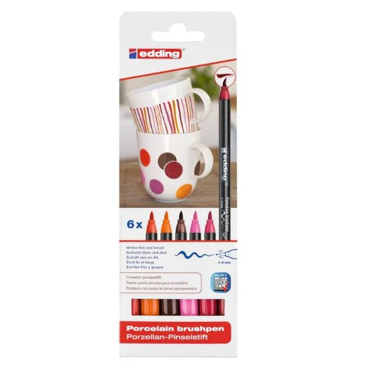 Edding: Porcelain Brush Pen Set (6) - Warm