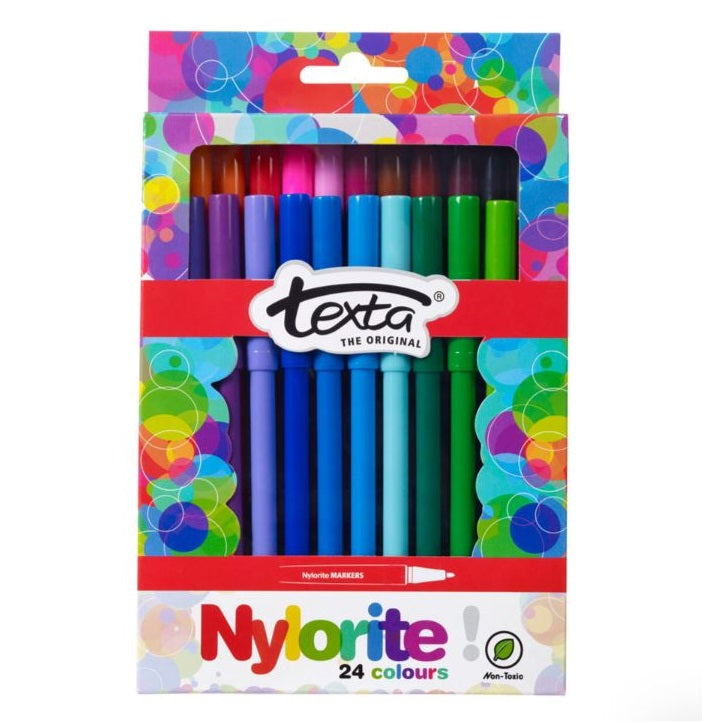 Texta Coloured Nylorite Markers 24pc