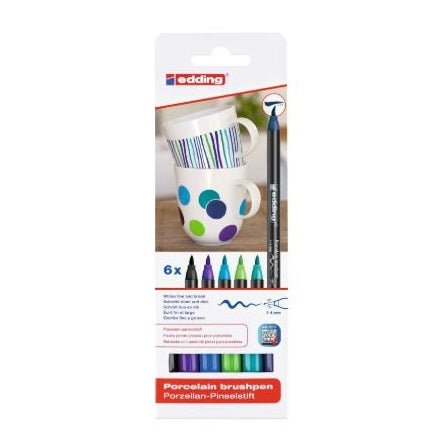Edding 4200 • Porcelain brush pen 1-4mm Assortment 6pcs