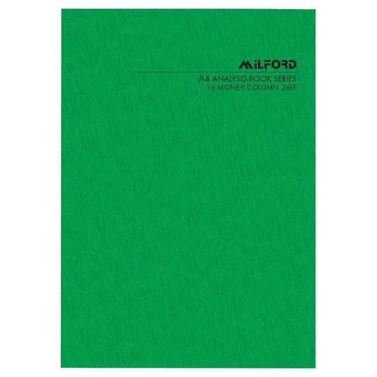 Milford A4 16 Money Column 26 Leaf Limp Analysis Book