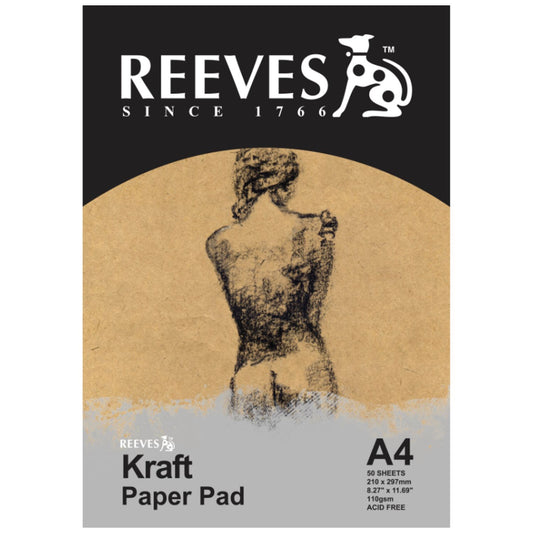 Reeves Drawing Pad A4 110gsm Kraft 50 Sheet