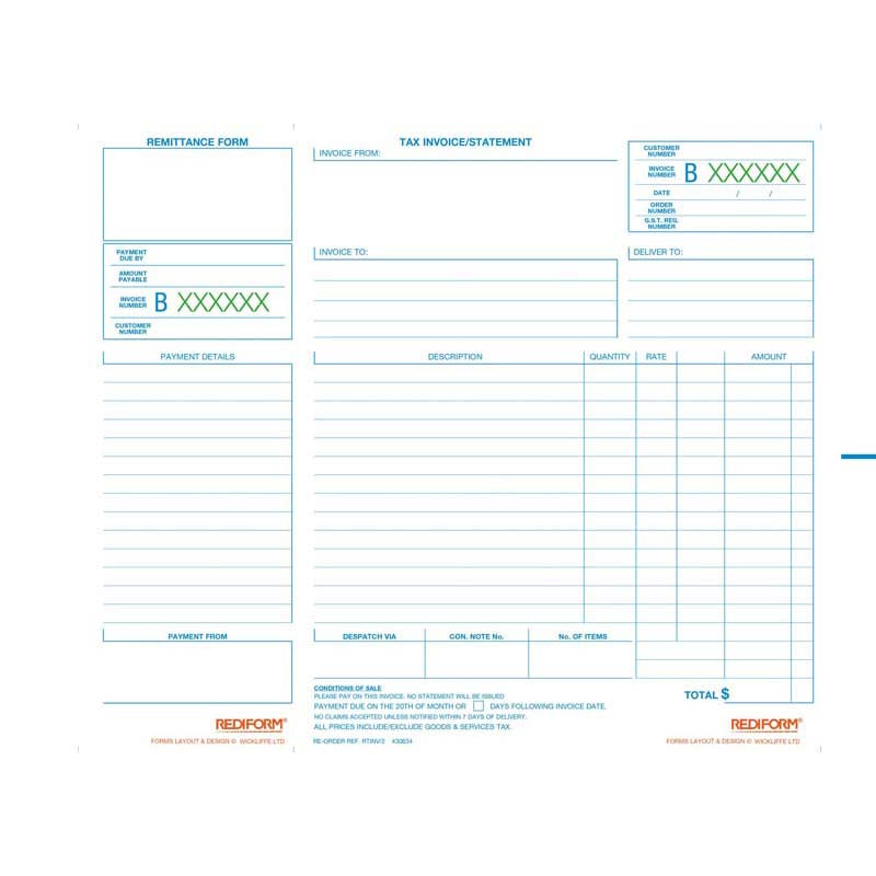 Rediform Book Invoice Statement Duplicate 50 Leaf