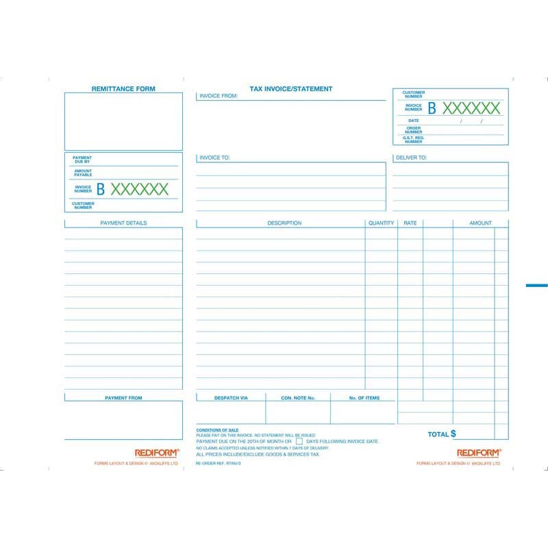Rediform Book Invoice Statement Triplicate 50 Leaf