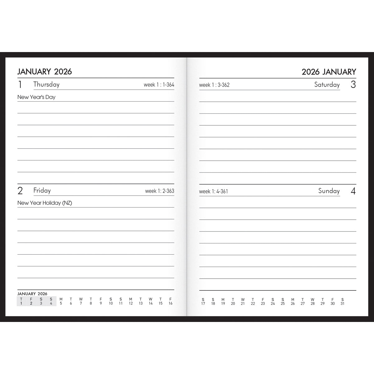 2026 Colins A72 Pocket Diary 2 Day Per Page - Red