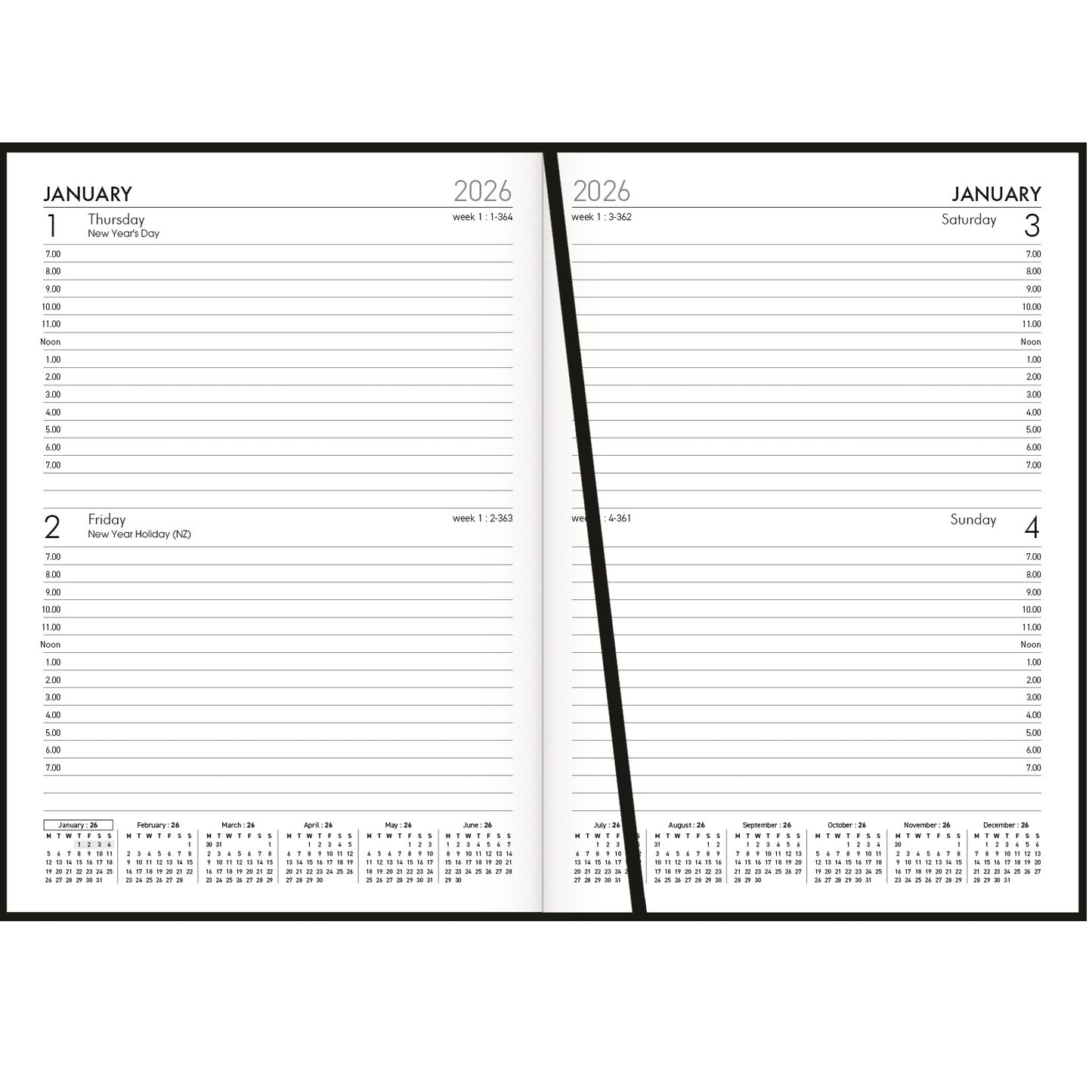 Milford Diary A52 Black