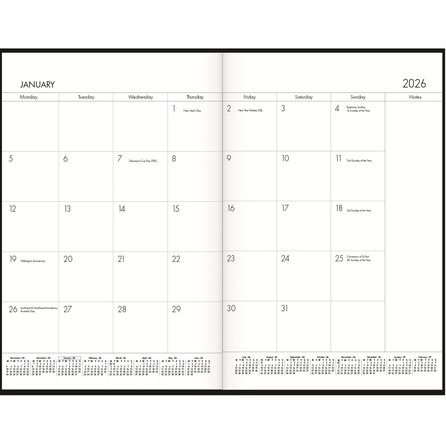 2026 Collins A4 Monthly Planner