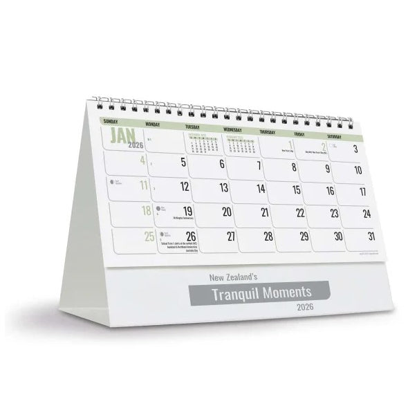 2026 New Zealand Desk Calendar Tranquil Moments
