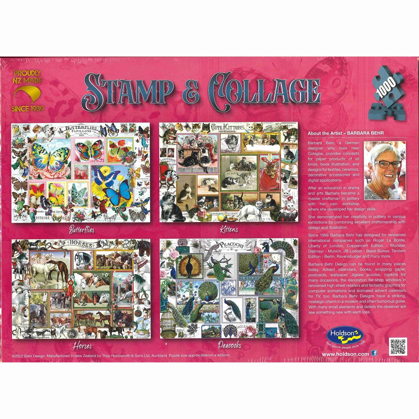 Jigsaw Puzzle 1000 Pcs Stamp & Collage - Peacocks