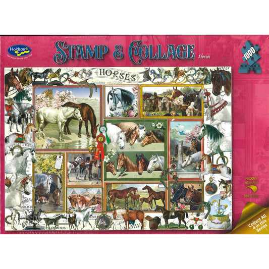 Jigsaw Puzzle 1000 Pcs Stamp & Collage - Horses