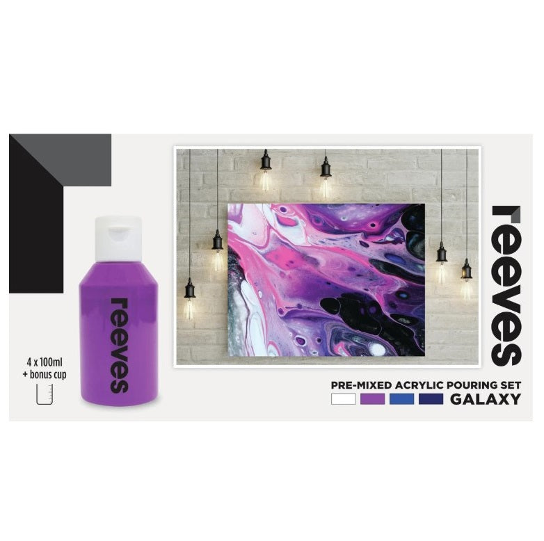 Reeves: Pre-Mixed Acrylic Pour Paint - Galaxy (Set 4 /100ml)