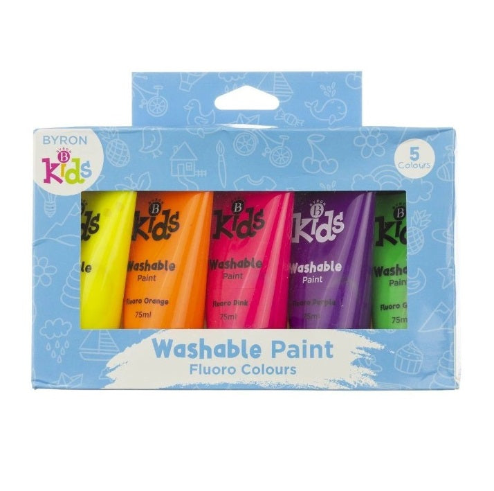 Jasart: Byron Kids Washable Paint Set - Primary (Set of 5 x 75ml)