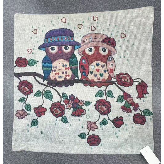 Cushion Cover Owls / Branch
