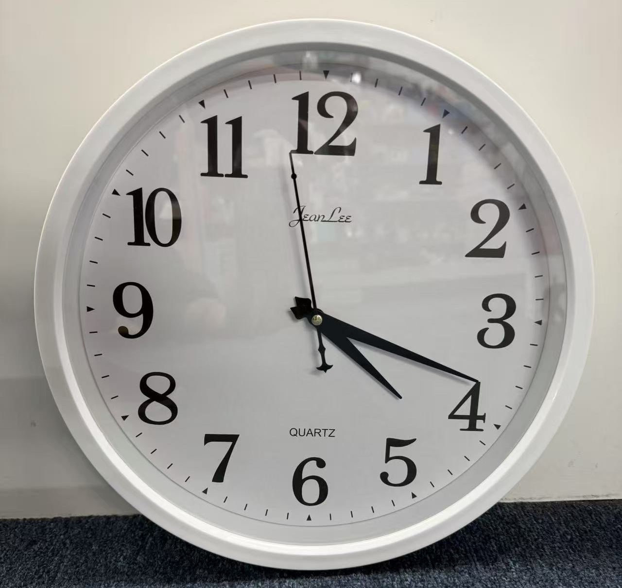 12’’ WALL CLOCK ROUND - NO Tick Tock - White