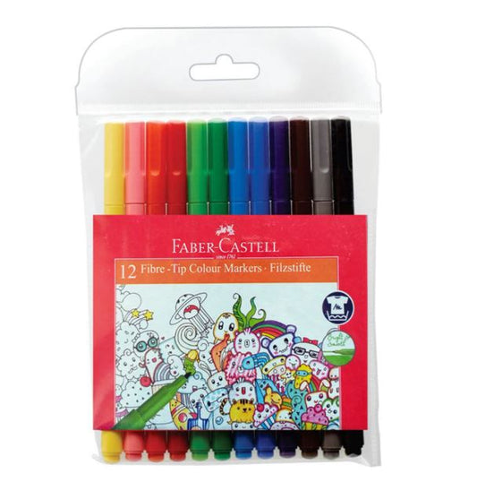 Faber Castell 12 Fibre Tip Colouring Pens