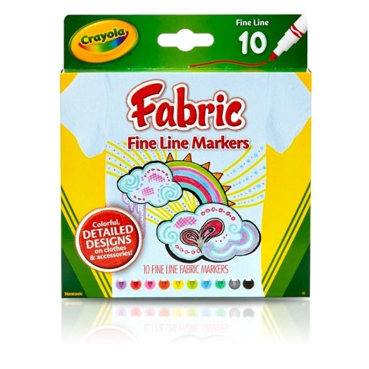 Crayola Fine Line Fabric Markers Multicoloured 10pc