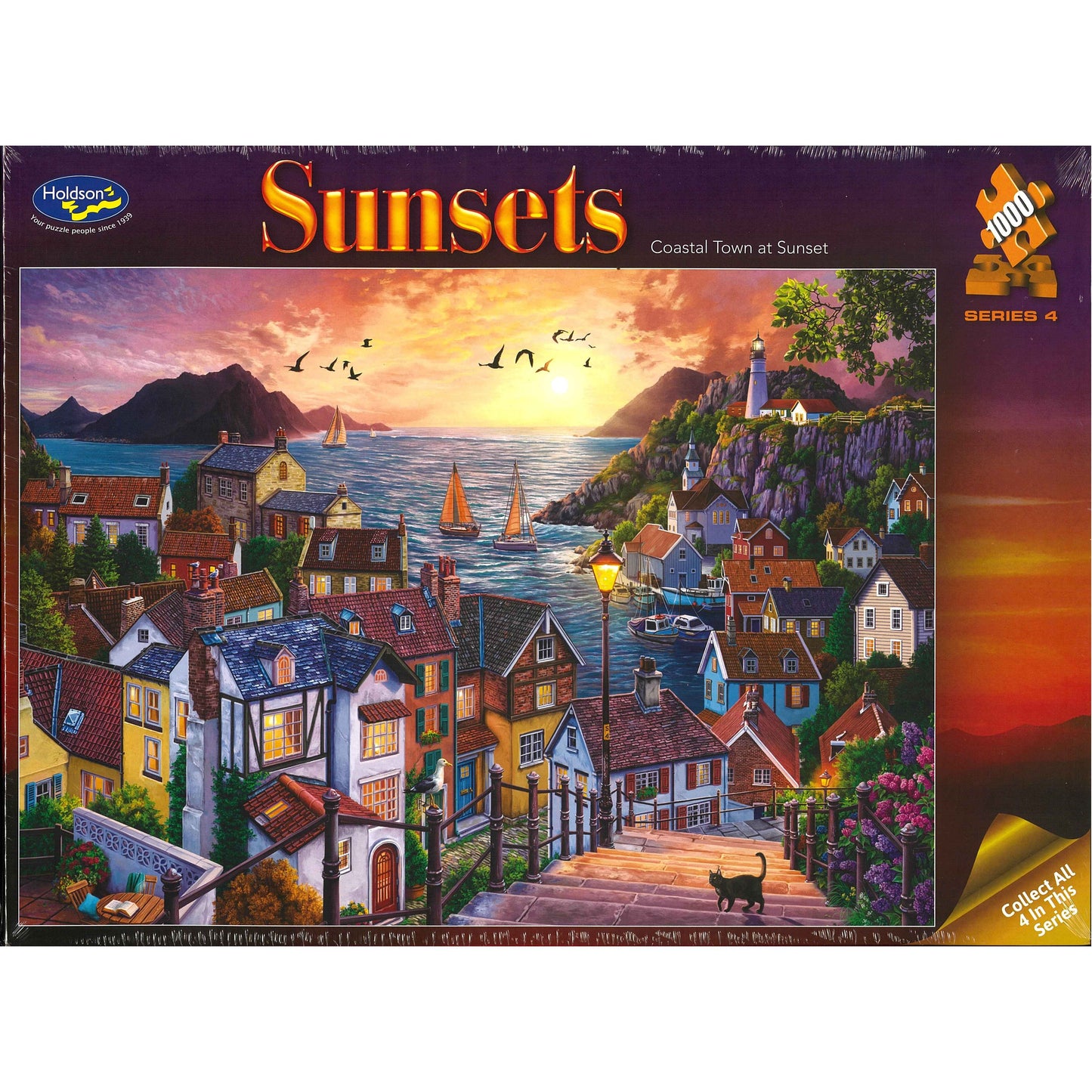 Jigsaw Puzzle 1000 Pcs NZ Made Sunsets - Coastal Town At Sunset