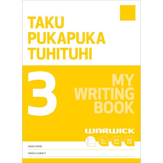 Warwick Taku Pukapuka Tuhituhi - My Writing Book 3 9mm Ruled 64 Page - Large
