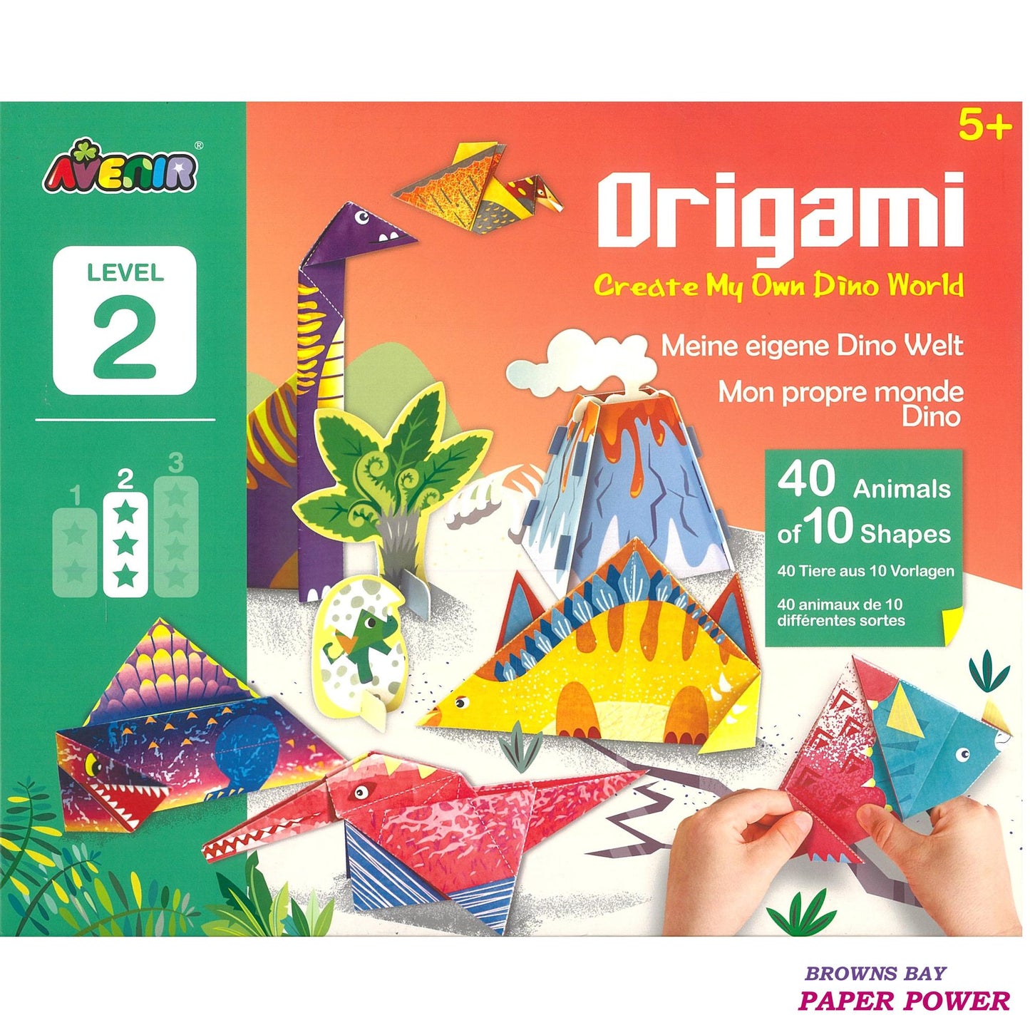 Avenir Origami - Create My Own Dino World, Level 2