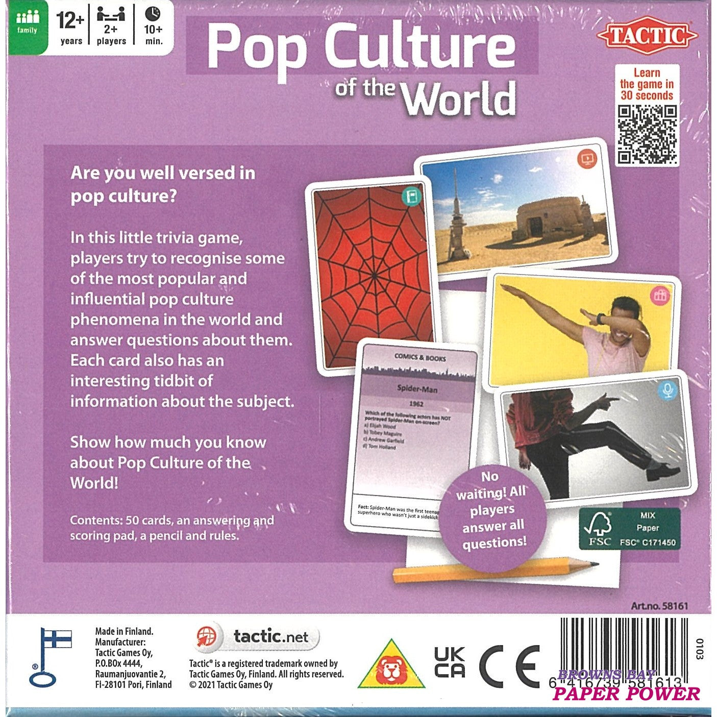 Tactic Pop Culture Of The World Trivia Game
