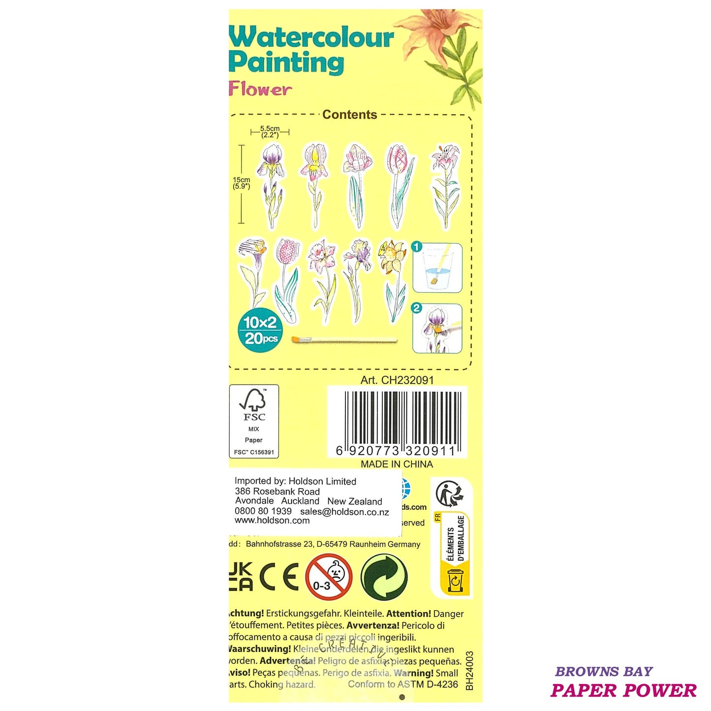 Avenir - Paint by Water - Bookmarks - Flower