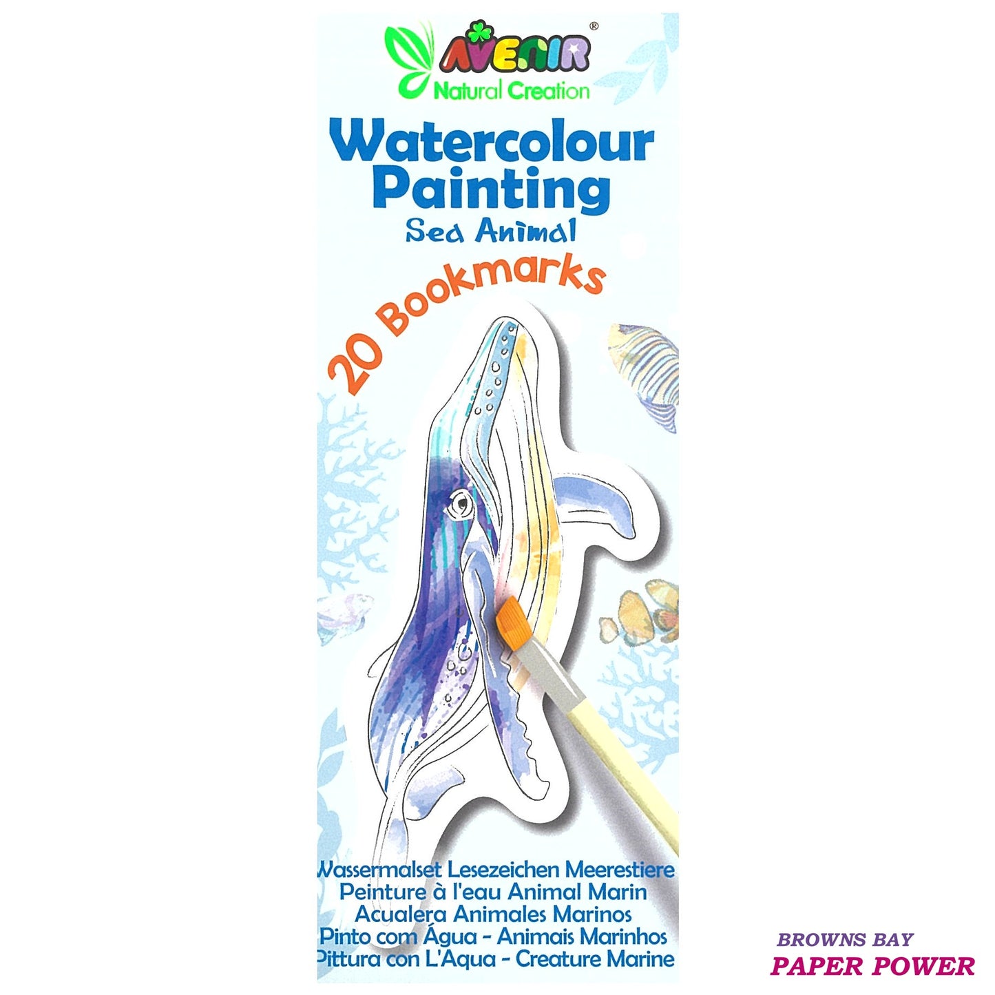 Avenir - Paint by Water - Bookmarks - Sea Animal