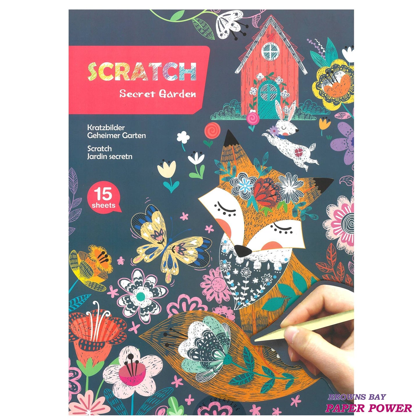 Avenir A4 Scratch Book Secret Garden