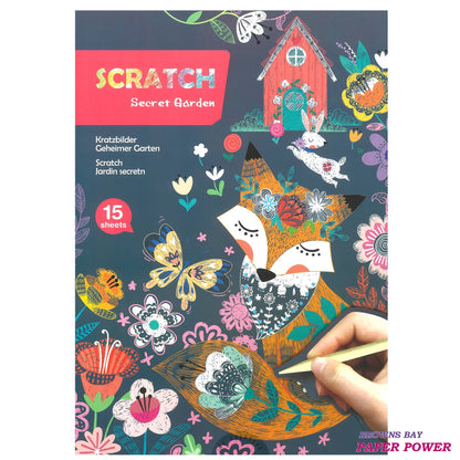 Avenir A4 Scratch Book Secret Garden