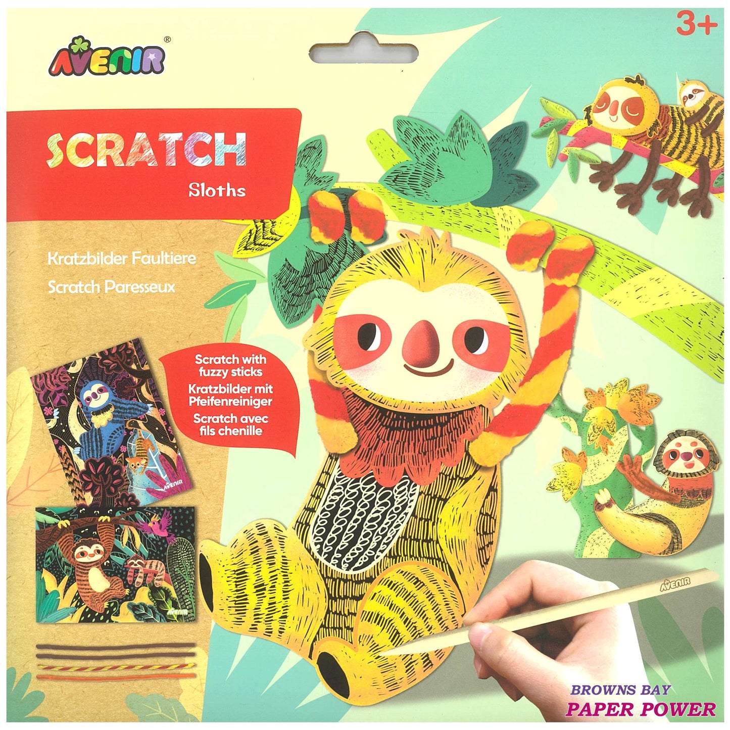 Avenir Scratch Art Kit (Sloths)