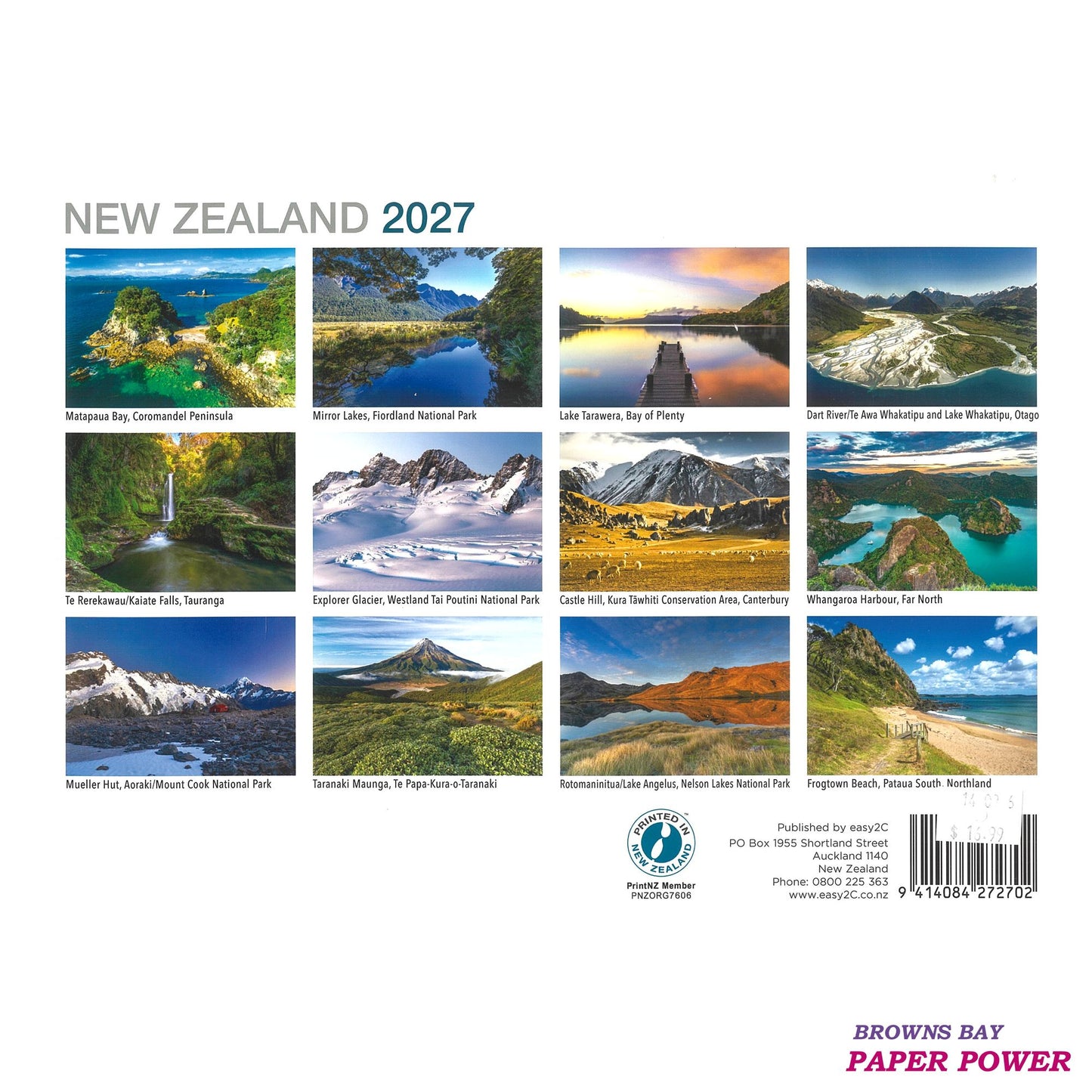 New Zealand - 2027 Wall Calendar
