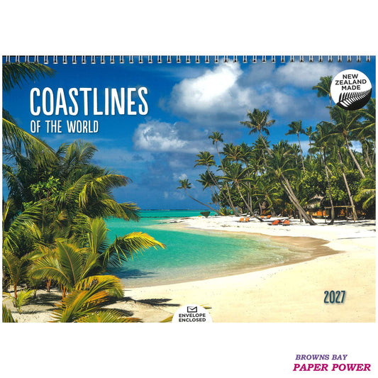 Coastlines Of The World - 2027 Wall Calendar / Top Spiral Bound