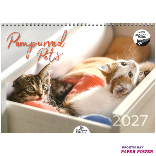 Pampurred Pets - 2027 Wall Calendar / Top Spiral Bound