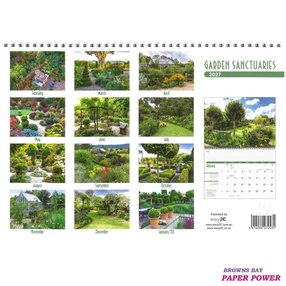 Garden Sanctuaries - 2027 Wall Calendar / Top Spiral Bound