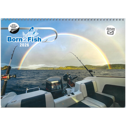 2026 Wall Calendar New Zealand Born 2 Fish