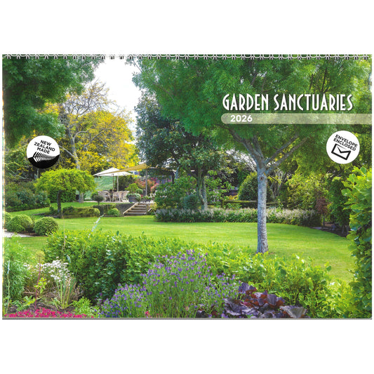 2026 Wall Calendar New Zealand Garden Sanctuaries