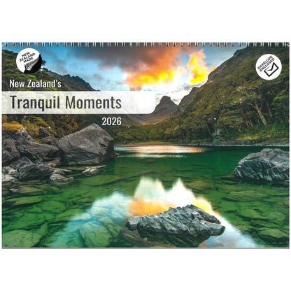 2026 Wall Calendar New Zealand Spiral Tranquil