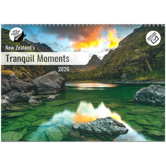2026 Wall Calendar New Zealand Spiral Tranquil