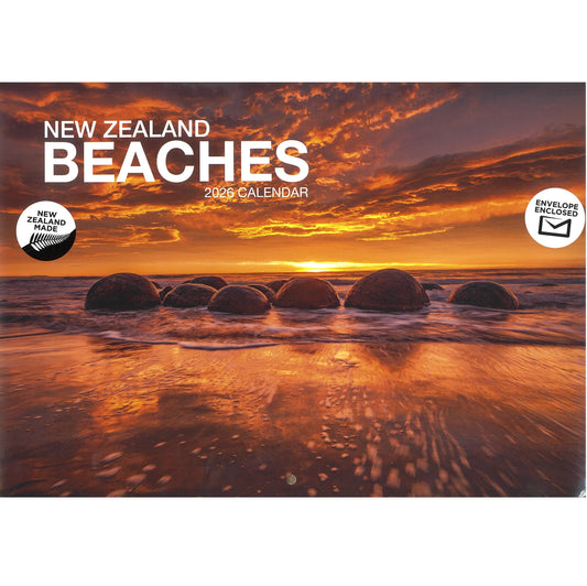 2026 Wall Calendar New Zealand Beaches