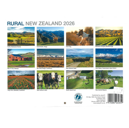 2026 Wall Calendar New Zealand Rural