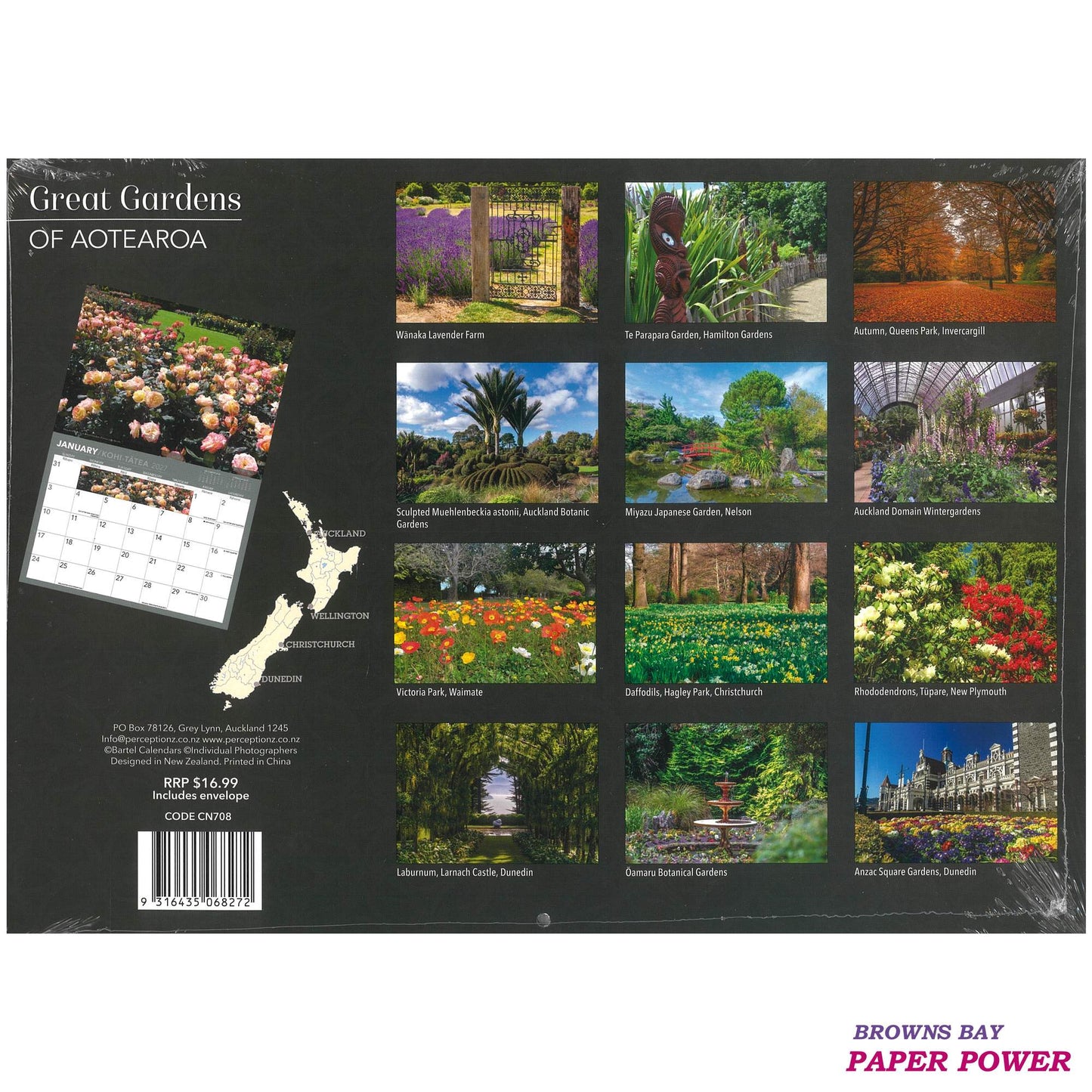 2027 Wall Calendar - Great Gardens Of New Zealand