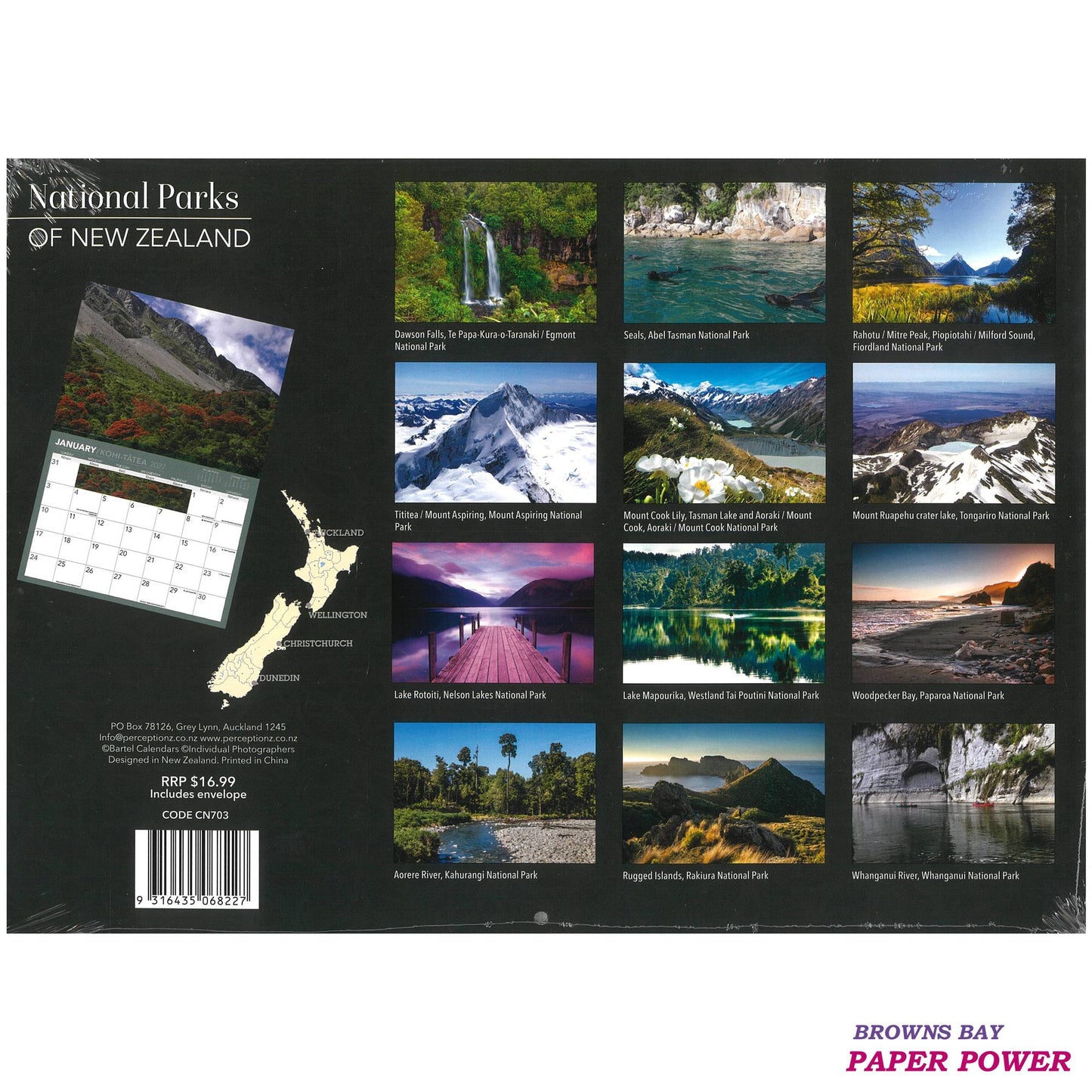 2027 Wall Calendar - National Parks Of New Zealand