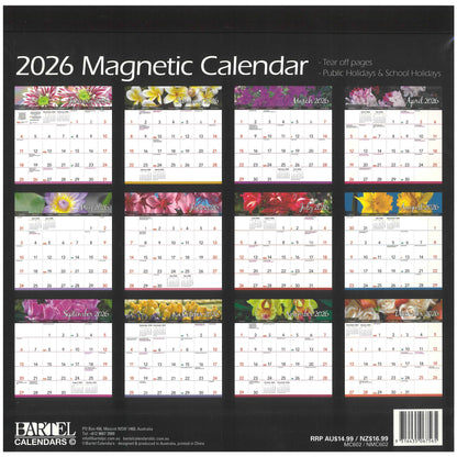 2026 Magnetic Wall Calendar - Beautiful Flowers