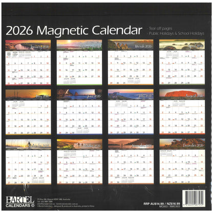 2026 Magnetic Wall Calendar - Sunrises & Sunsets