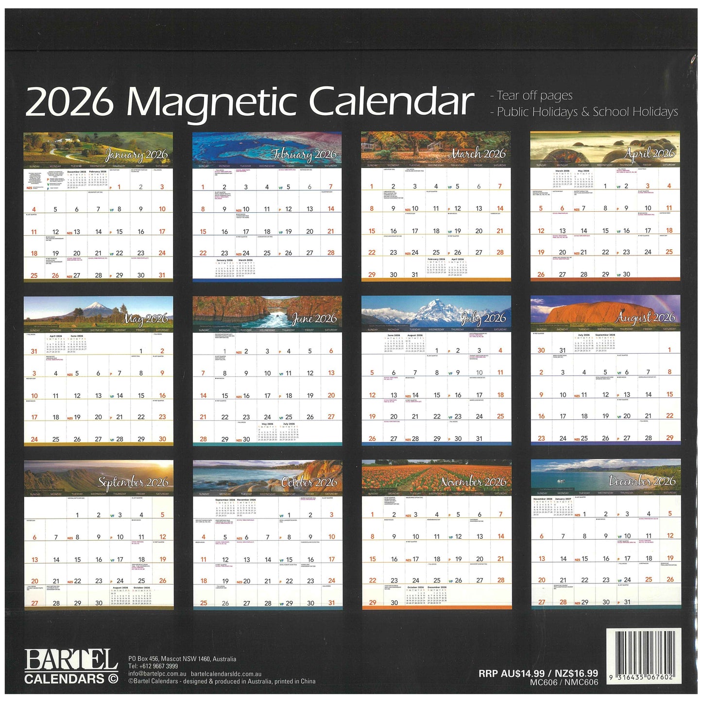 2026 Magnetic Wall Calendar - Scenic Beauty