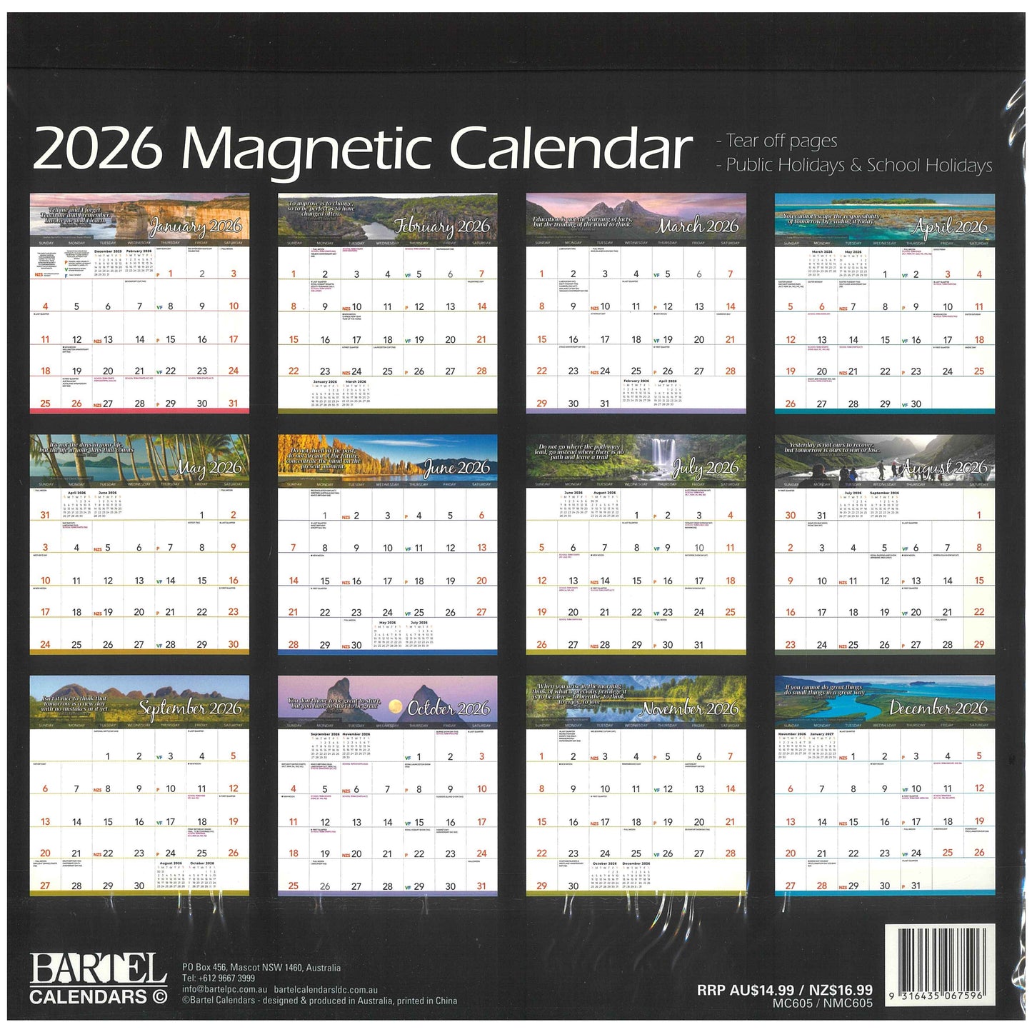 2026 Magnetic Wall Calendar - Inspirations