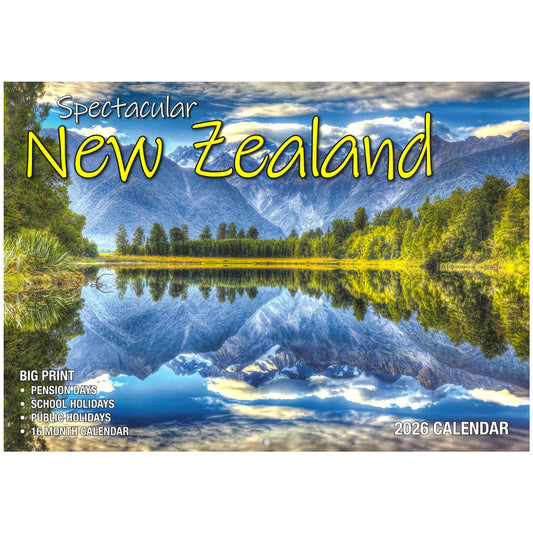 2026 Wall Calendar - Spectacular New Zealand