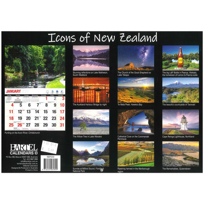 2026 Wall Calendar - Icons Of New Zealand