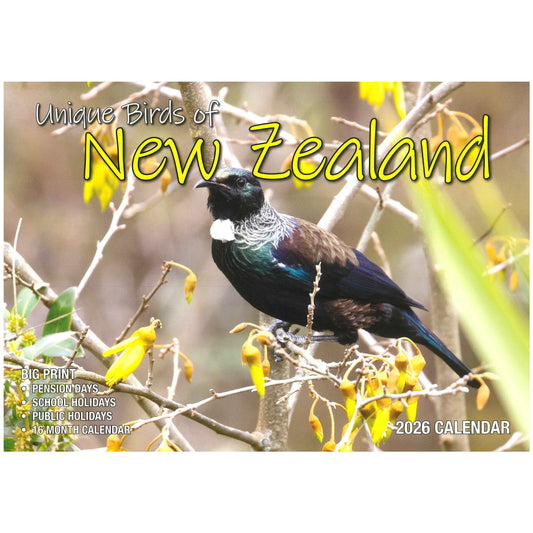 2026 Wall Calendar - Unique Birds Of New Zealand