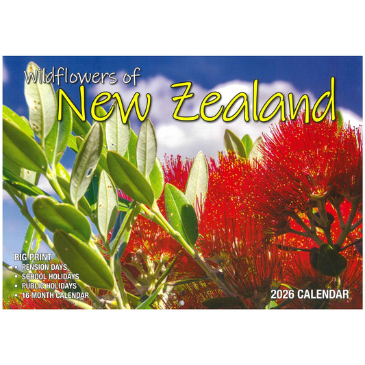 2026 Wall Calendar - Wildflowers Of New Zealand