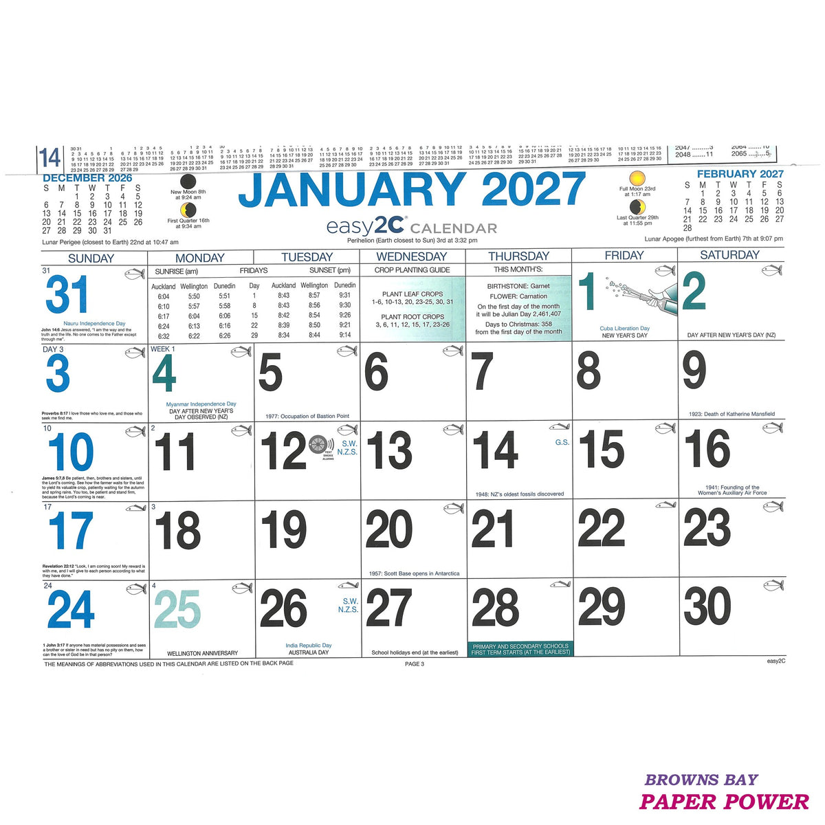 2027 Easy 2C Wall Calendar