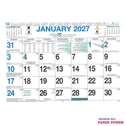 2027 Easy 2C Wall Calendar
